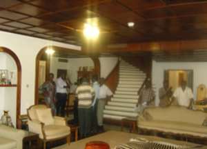 This is the main hall of Mr Kufuor's residence at the Airport Residential, Accra. With the palace ready in two months, would he move there?